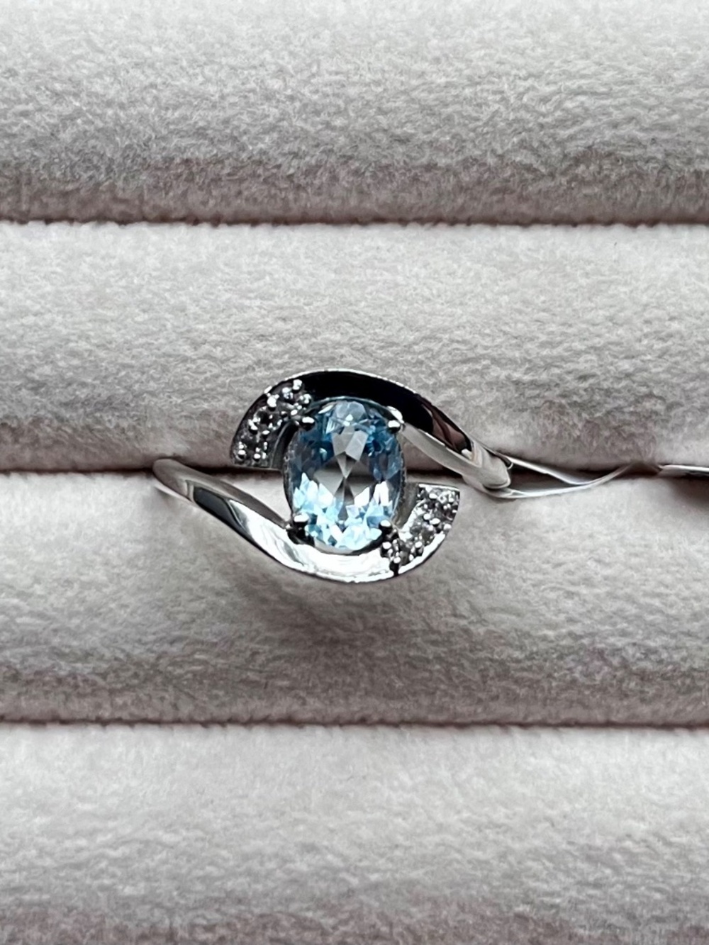 R145 | Genuine Blue Topaz Bypass Ring